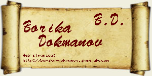 Borika Dokmanov vizit kartica